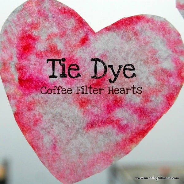 Tie Dye Coffee Filter Valentine Heart Craft