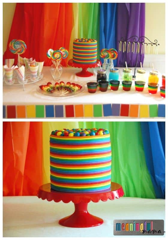 Rainbow Birthday Party Ideas - Cake, Decorations, Food and Games