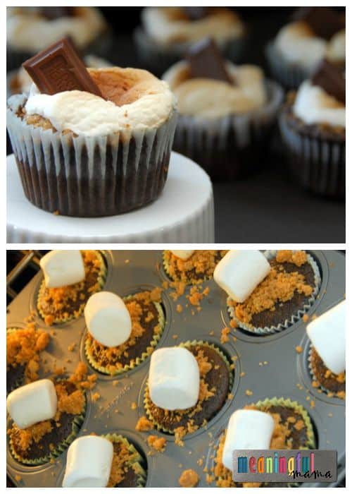 S'More Cupcakes - Melted Marshmallow on Top - Brilliant and so easy!