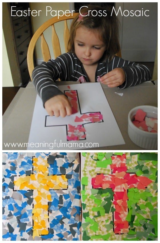 Easter Craft Idea for Kids - Paper Cross Mosaic