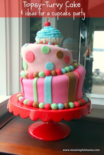 1-#topsy turvy cake #1st birthday #cupcake party-010