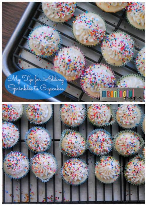 Quick Tip for Adding Sprinkles to Cupcakes