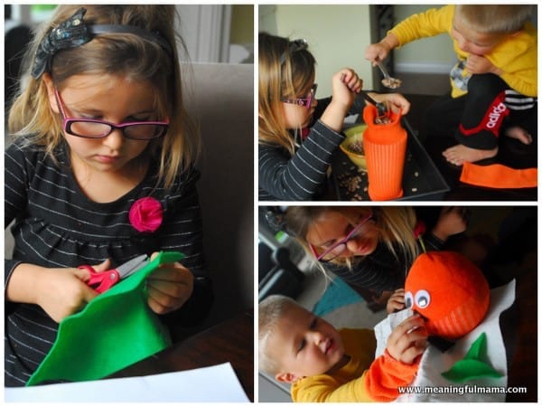 1-#pumpkin craft #jack-o-lantern #preschool #sock