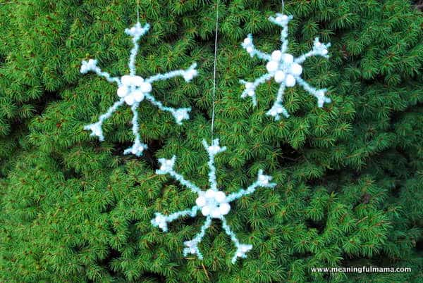 1-#snowflake craft #pipe cleaners #craft for kids-003