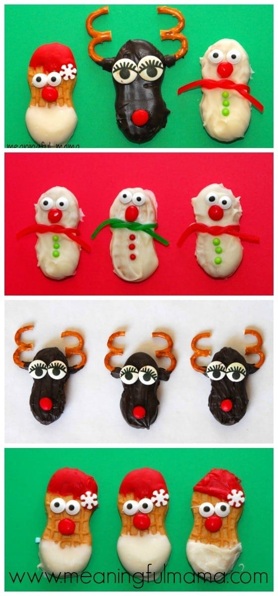 Nutter Butter Christmas Snacks - Santa, Rudolf, Snowman