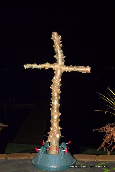 1-#christmastree #eastercross Christmas tree turned into Easter cross-018