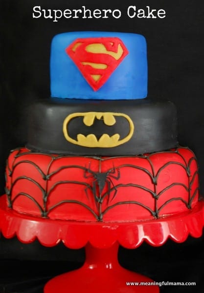 1-#superhero cake #batman #spiderman #superman tutorial-001