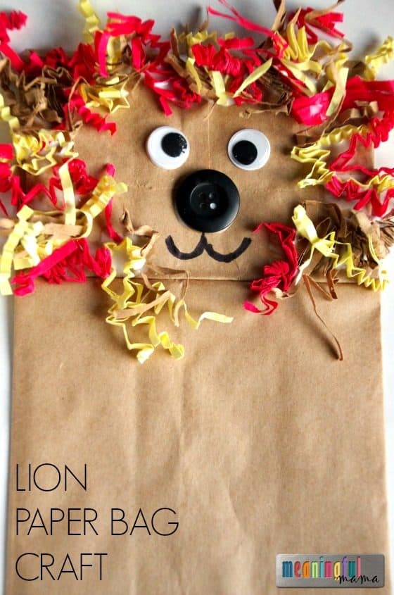 Lion Puppet Paper Bag Craft for Daniel and the Lion's Den