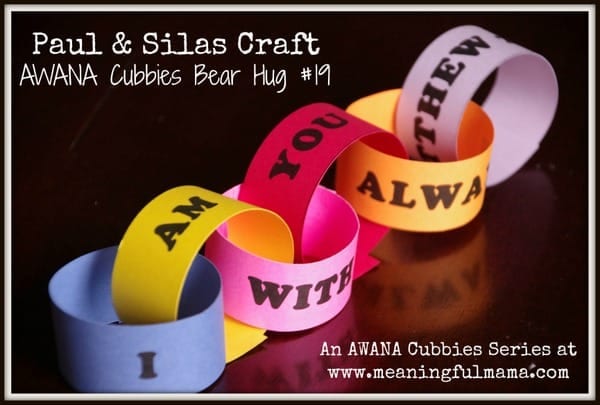 Paul and Silas Craft - AWANA Cubbies Bear Hug #19 - Printable Included...Meaningful Mama