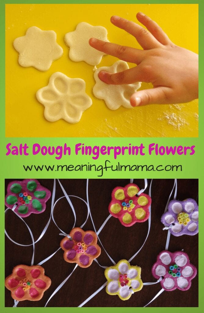 Salt Dough Fingerprint Flowers - Meaningful Mama