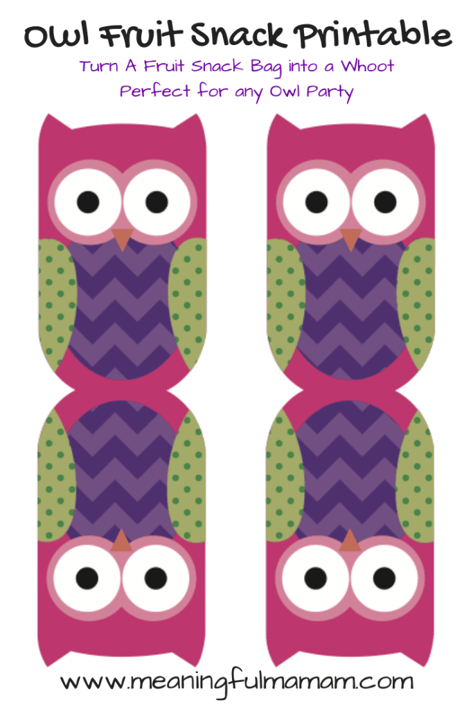 Owl Fruit Snack Printable food for owl party