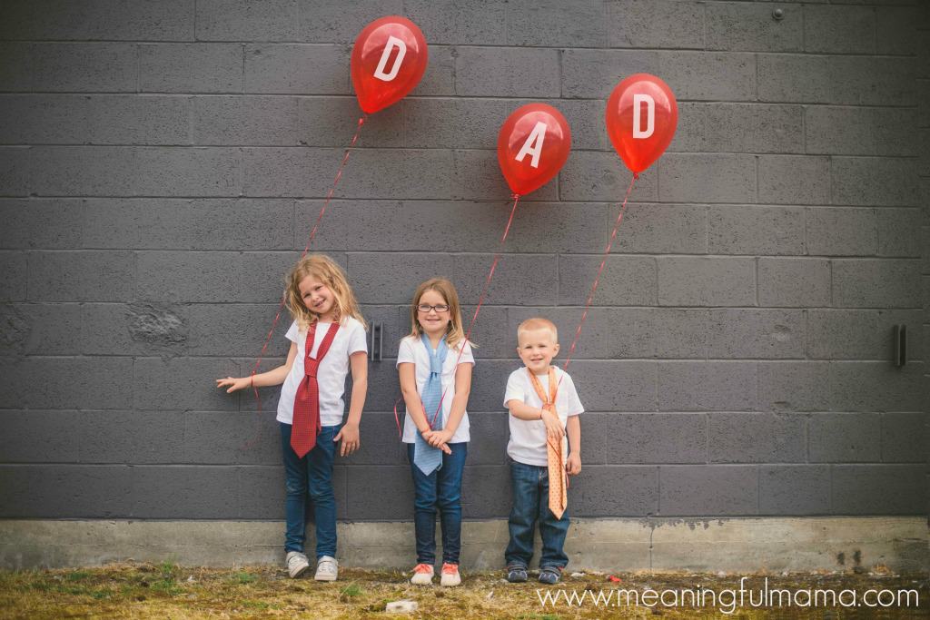 father's day photo ideas balloons kids ties