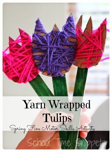 yarn wrapped tulips cover