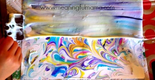 how to make marbled paper shaving cream