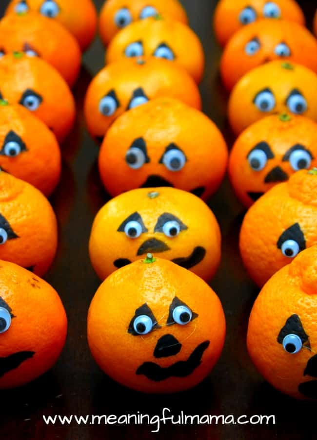 harvest party treats healthy satsuma pumpkins