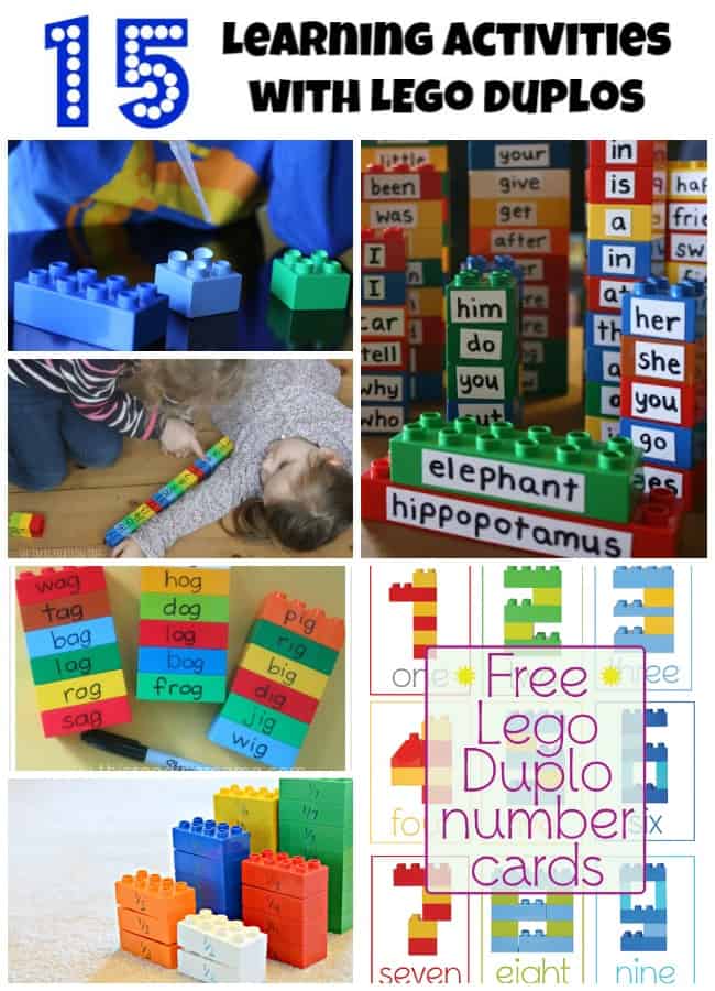 learning activities lego duplos reading letters numbers