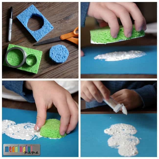 sponge paint snowman tutorial