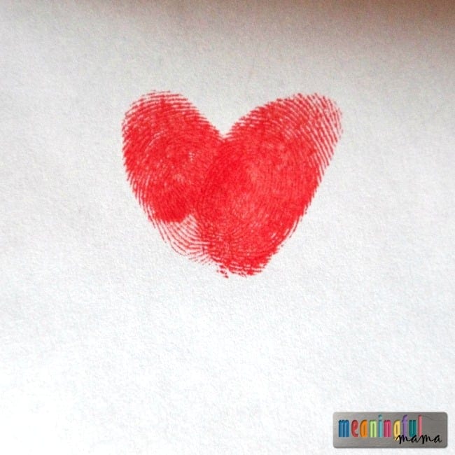 Heart Fingerprint Makes a Valentine Mailbox for Kids