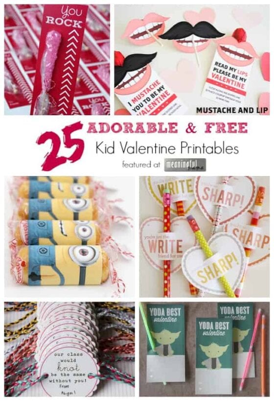 25 Adorable Free Kid Valentine Printables