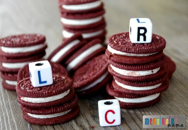 Left Center Right Game with Oreo Cookies