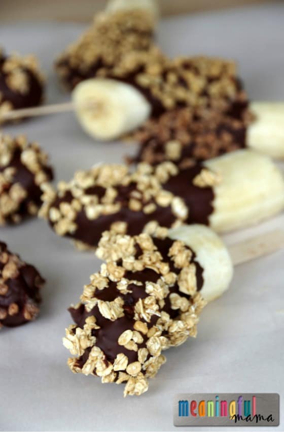 Dark Chocolate Covered Bananas with Nature Valley Protein Granola Crunch