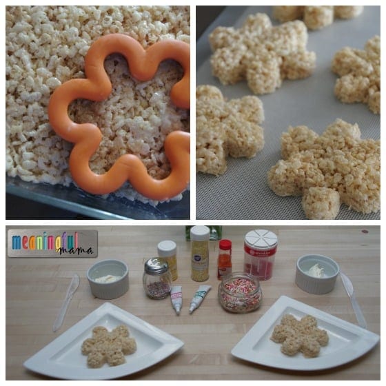 Flower Rice Krispies Treats - Fun Spring Decorating Activity for Kids