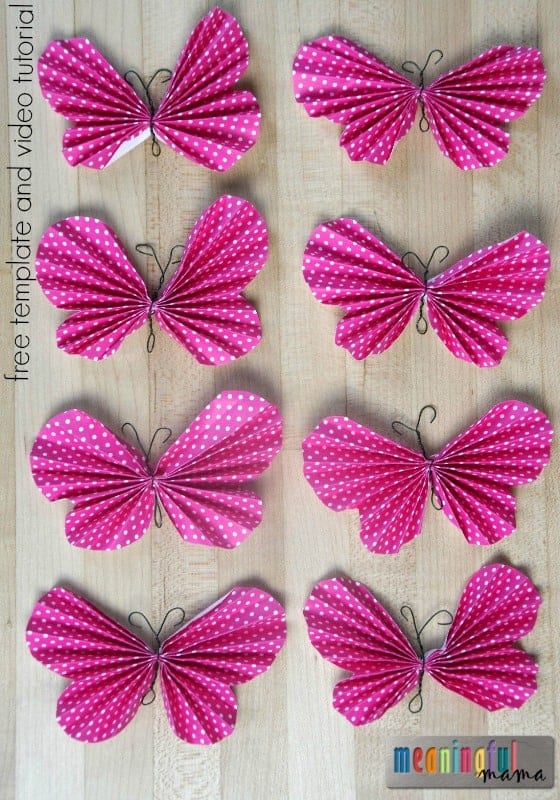How to Make Folded Butterflies - Free Template and Video Tutorail