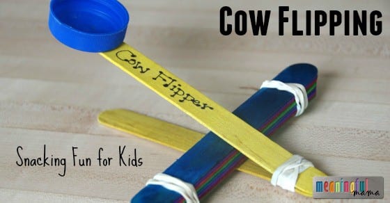 How to Make Snacking Fun for Kids - Cow Flipping Activity