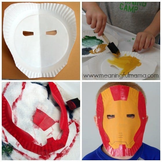 Iron Man Paper Plate Mask Tutorial and Template