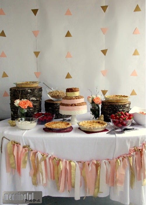 Peach and Gold Natural Baby Shower Brunch