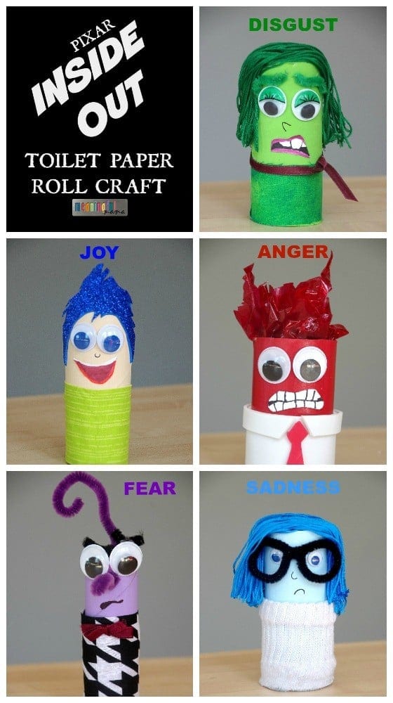 Pixar Inside Out Toilet Paper Roll Craft for Kids