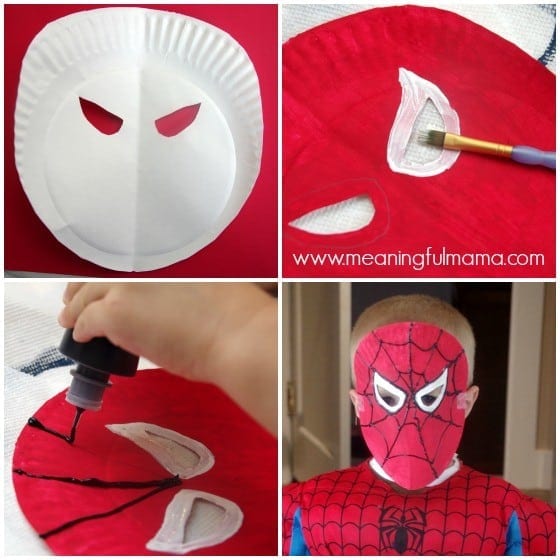 Spiderman Paper Plate Mask Tutorial and Template