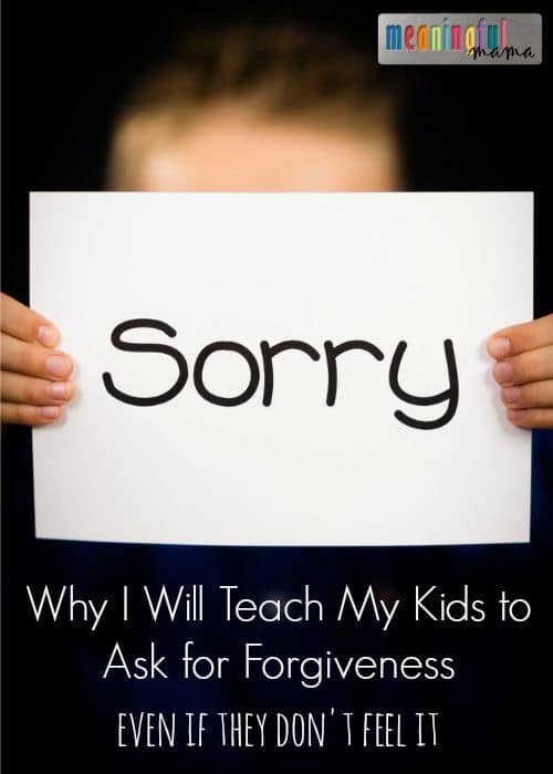 Why I Will Teach My Kids to Ask for Forgiveness - Even if they Don't Feel It