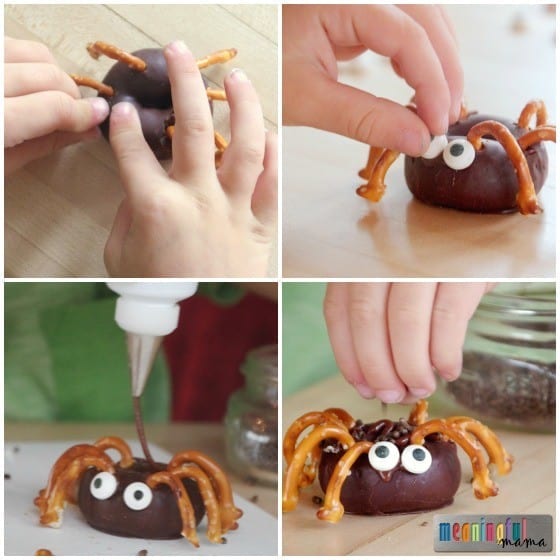 How to Make Easy Mini Spider Donuts