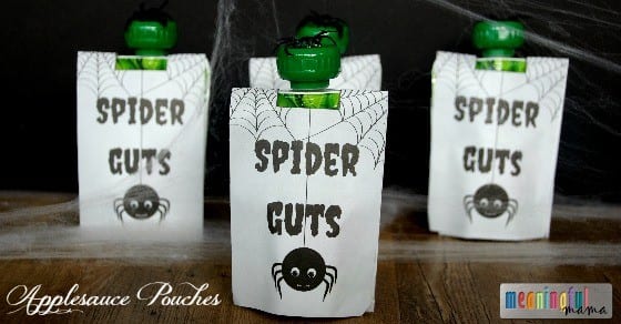 Spider Guts Applesauce Pouches - Free Printable