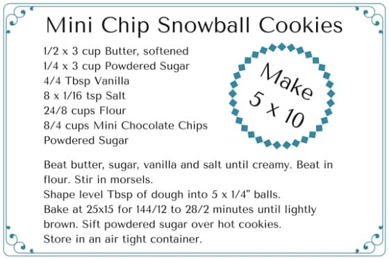 Mini Chip Snowball Cookies