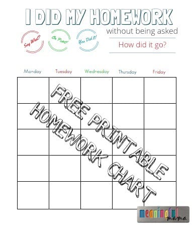 Free Printable Homework Chart