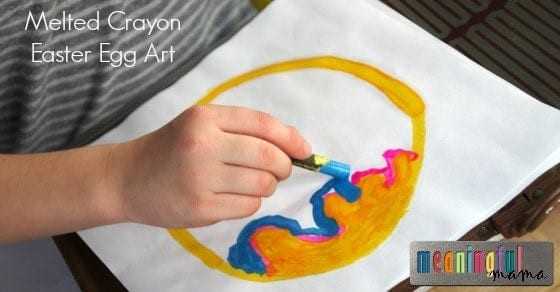 Melted Crayon Easter Egg Art for Kids