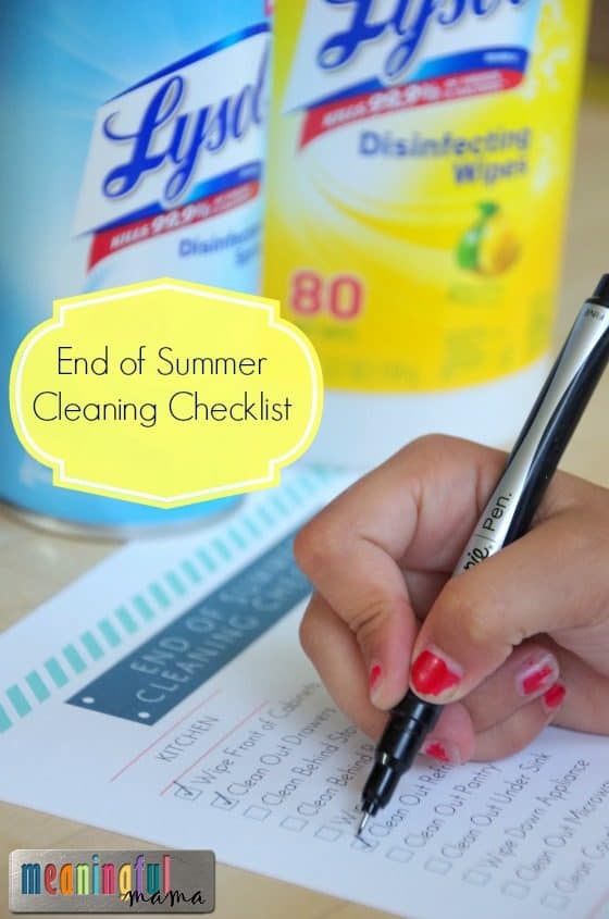 End of Summer Cleaning Checklist