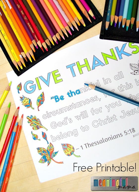 Christian Thanksgiving Coloring Sheet