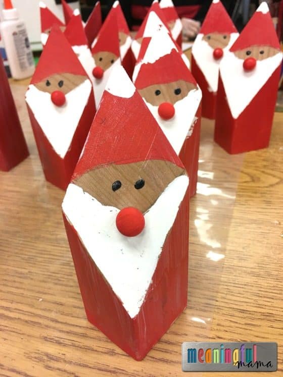 Woodblock Santa Claus Craft for Kids