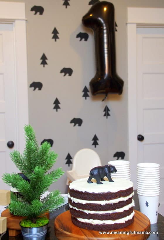 Modern Black Bear First Birthday Party