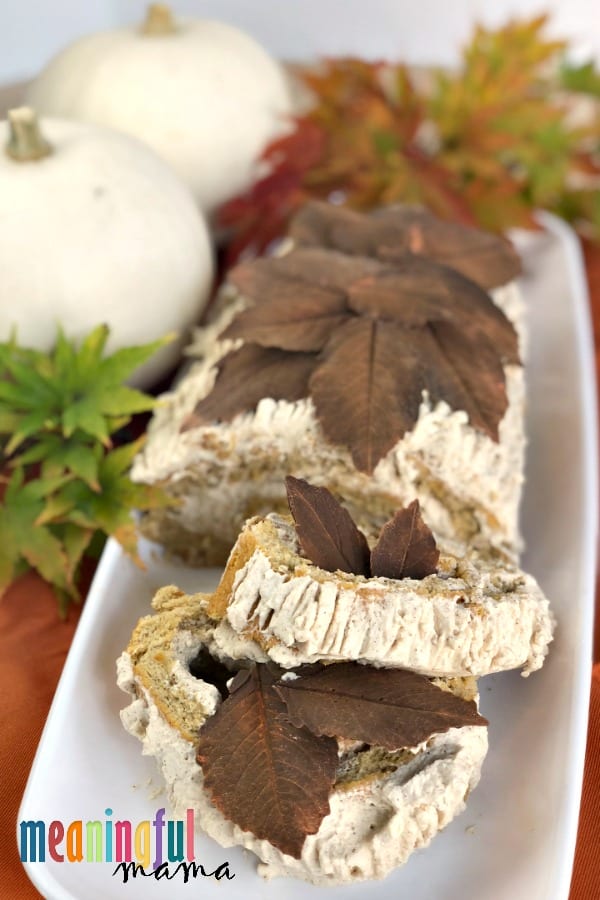Beautiful Pumpkin Spice Rolled Yule Log Cake for the Fall