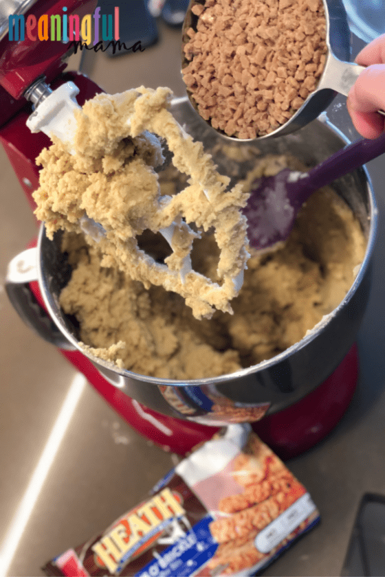 Bits o' Brittle Added to Cookie Dough