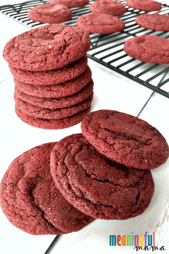 Red Velvet Snickerdoodle Cookies