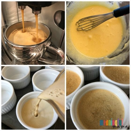 Steps for Making Espresso Creme Brûlée