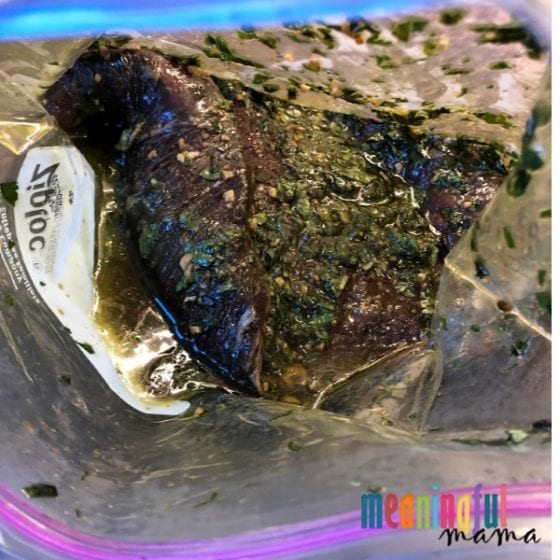 Thai Marinated Flank Steak Recipe in a Ziplock Bag