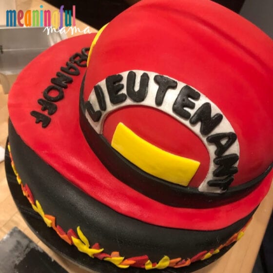 firefighter helmet cake lieutenant