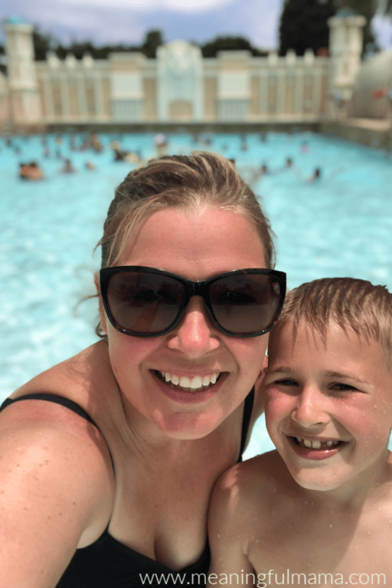 Mom and Son at Chima Wave Pool at Legoland