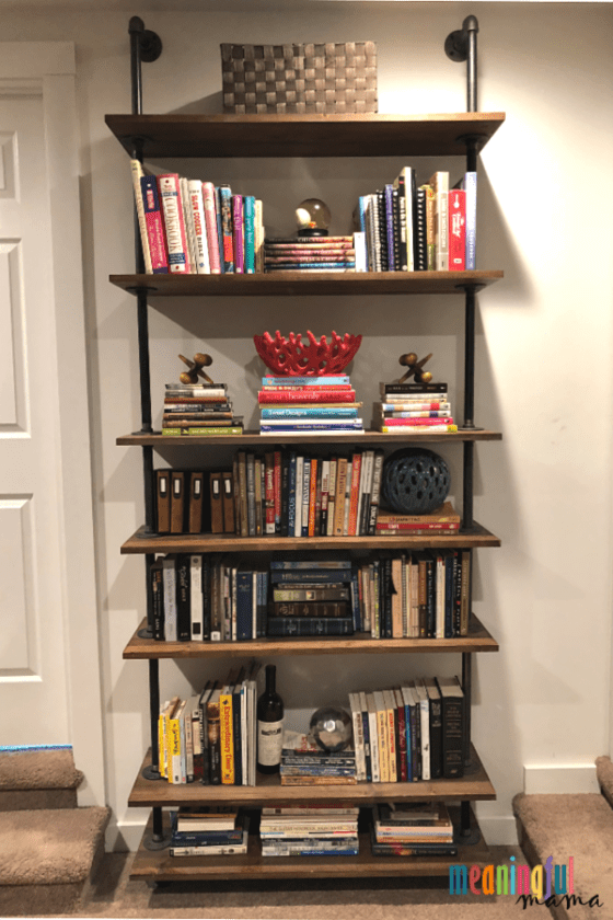 DIY Industrial Pipe Bookshelf
